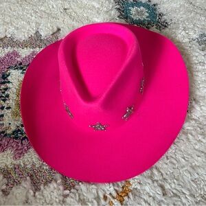Urban Outfitters Hot Pink Wool Cowboy Hat